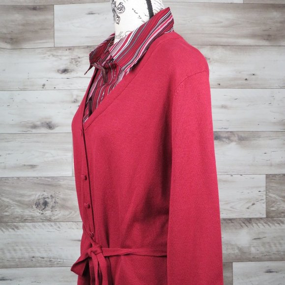 Notations* Women's 3/4 Sleeve Pullover Abstract Undershirt Waist Tie Sweater~ 1X - Picture 4 of 12